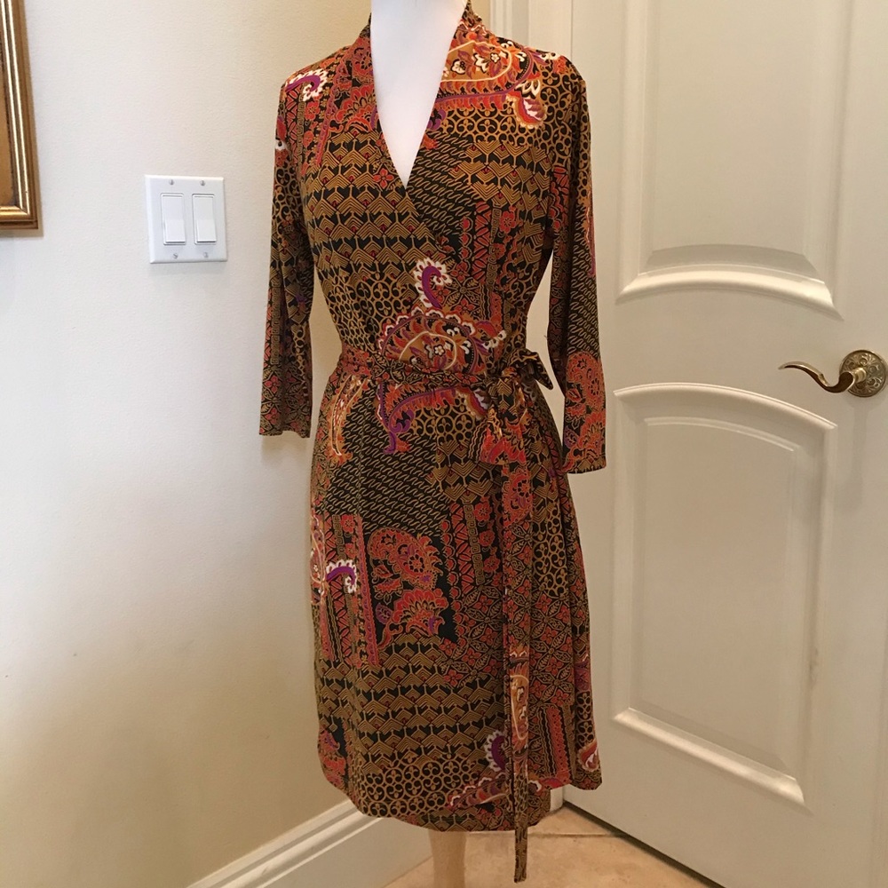 NWOT Liz Claiborne knit faux front wrap dress